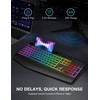 Wireless Keyboard with 8 Colored, 9 Effects Backlits, Wrist Rest,