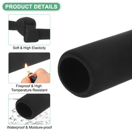 M METERXITY 2-Pack Pipe Insulation Foam Tube, 35mm ID 45mm OD 116mm Length, Soft Flexible Foam Tubing Pipe Foam Insulation for Handle Grip Support/Guitar Stand/Roof Racks [Black]