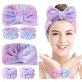 Makeup Hair Band Spa Bow Hair Bands for Women Yoga Sports Gifts Soft Skin Care Headband for Shower Face Washing 2 Pack