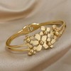 Celestara 18K Gold-Plated Eauropean Style Floral Cuff Bangle Bracelet, Free-Size,