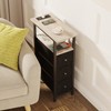 TRIFEBLE End Table with Charging Station, Narrow Side Table with
