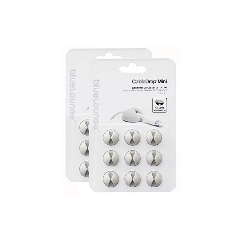 Bluelounge CableDrop Mini, 9pcs - White (2 Packs)