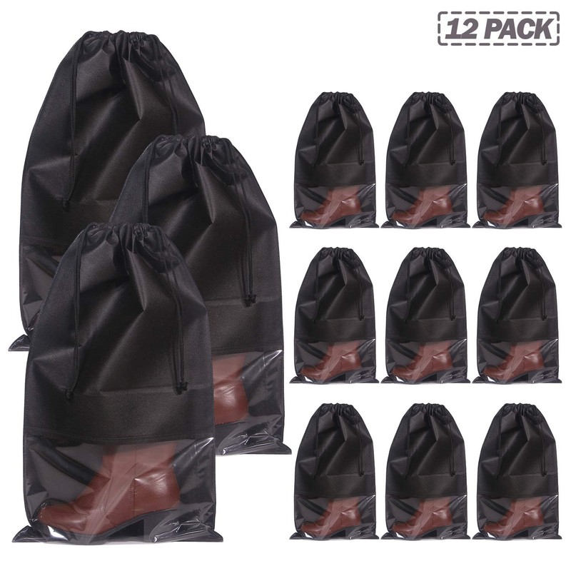 DIOMMELL 12 Pack Tall Boot Bags for Travel Non-Woven with