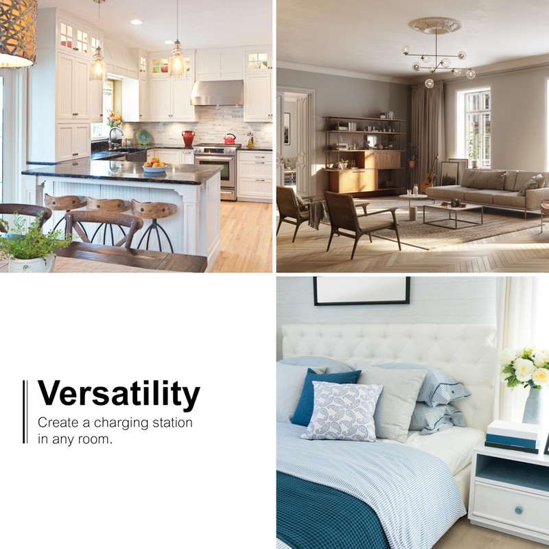 GE 6-Outlet Extender Wall Tap, Grounded Adapter, Outlet Splitter, Charging