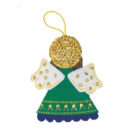 MerryStockings Felt Ornament Kit, Collectible Angels Series, DIY, Sequins, Beads, Embellishments, Step by Step Instructions and Each Angel has Multiple Skin Tone Options (Back to School)