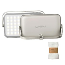 IWAERU Set of Good Design Award, Lumenor Plus 2 LED Lantern, Beige, High Brightness, 3,000 Lumens, Color Adjustable, 120 Hours of Lighting, IP67 Waterproof, Dustproof, 180° Handle, 180° Handle