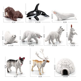 10pcs Polar Animals Figurines,Polar Arctic Animal Toy Figurines Set Arctic Animals Figurines Realistic Polar Animal Models Arctic Circle Ocean Sea Animal Figurines Playset for Kids Educational Toys