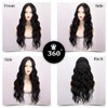 Peluca Ondulada Negra Larga Lace Front para Mujer Peluca Ondulada