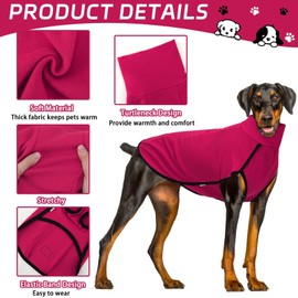 XPUDAC 2 Pack Dog Fleece Sweater Dog Sweatshirt Turtleneck Jacket Warm Stretchy Pet Cold Weather Clothes for Medium Large Dogs-(Medium)