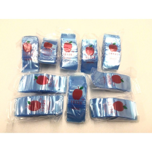 15125 (1.5"X1.25") Blue Color Apple Brand Bags Mini ZipLock Baggies,