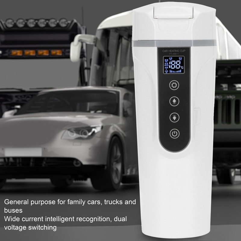 450ml Vacuum Cup Digital Insulated Water Bottle Car Heating Cup
