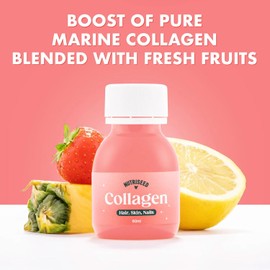 Nutriseed Collagen Shots (30 x 60ml) - High Strength 5000mg Marine Collagen Blended with Pineapple, Acerola Cherry, Strawberry, Lemon and Apple, Vitamin C, Collagen Supplement for Hair, Skin & Nails