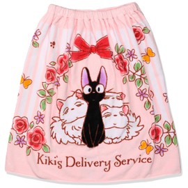 Marushin 1065003300 Rolled Towel, Wrap Towel, 23.6 inches (60 cm) Long, Ghibli Kiki’s Delivery Service, Jiji Children’s, Pink, Approx. 23.6 x 47.2 inches (60 x 120 cm)