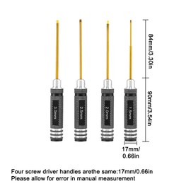 4 Pcs Hex Screw Driver Set, 1.5mm 2.0mm 2.5mm 3.0mm HSS Universal Model Tools Screwdriver Kit for RC Car, Boat, Quadcopter, Helicopter