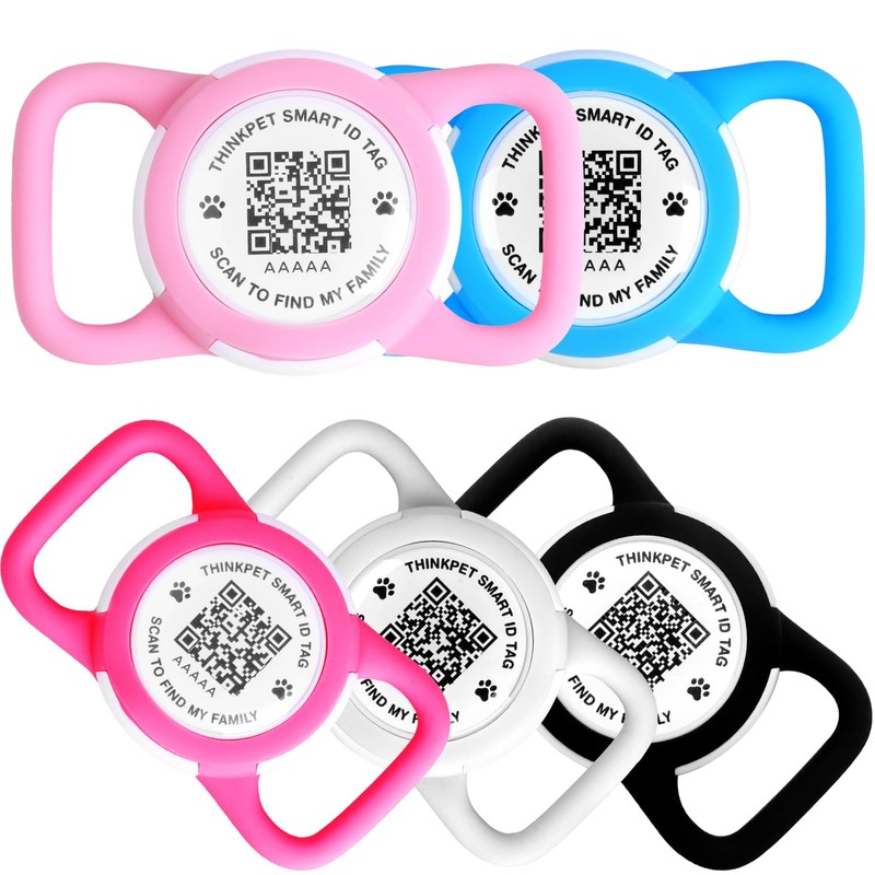 ThinkPet AirTag Dog Collar with QR Code, Smart Pet ID