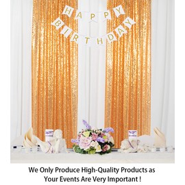 Sparkle Backdrop Curtain Gold 2 Panels Set Sequin Photo Backdrop 2FTx8FT Sequin Backdrop Curtain Pack of 2 -1220S