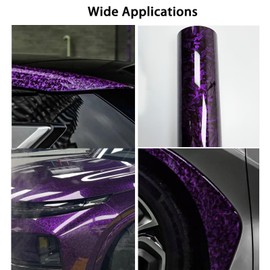 Forged Carbon Fiber Wrap for Cars, High Gloss Car Wrap Vinyl Roll, PVC Self-Adhesive Auto Decal Film Body Interior Wrapping Folie Stickers Coating 1ft x 10ft