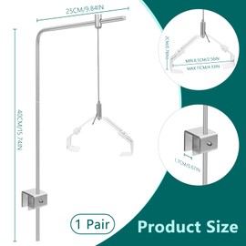 2Pcs Aquarium Light Rack, Adjustable Aquarium High Brightness Light Hanging Holder Kit for Freshwater & Saltwater Fish Tanks
