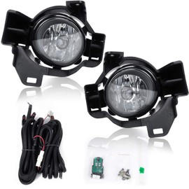Altima Fog Light 2010 2011-2012 - RP Remarkable Power, for 2010-2012 4DR Sedan Driving Bumper Lamps with Black Cover Wiring Harness& Switch Clear Lens Kit FL7062
