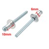sourcing map Aluminium / Steel Open End Blind Rivets 6