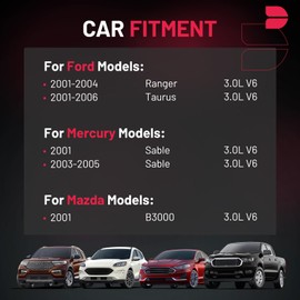 BDFHYK 1 Ignition Coil Pack DG485 and 6 Iridium Spark Plug 3689 Compatible with Ford 01-04 Ranger,01-06Taurus; Mazda 2001 B3000; Mercury 2001 03-05 Sable 3.0L V6 Coil for FD498 1F2Z-12029-AC