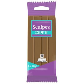 Sculpey III® Polymer Oven-Bake Clay, Hazelnut, Non Toxic, 8 oz. bar, great for modeling, sculpting, holiday, DIY, mixed media and school projects.Perfect for kids & beginners!