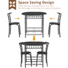 VECELO 3 Piece Round Dining Table & Chairs Set for