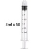 50 Pack 3ml Syringes Luer Lock with Measurement, Plastic Syringe