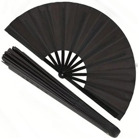 Large clacking Fans for line Dancing Bulk snap，Boots on The Ground Hand Fan largefold Fans That Popping clap，line Dance Fans That Make Sounds Loud clappers，Fan for line Dancing snap (1, Black)