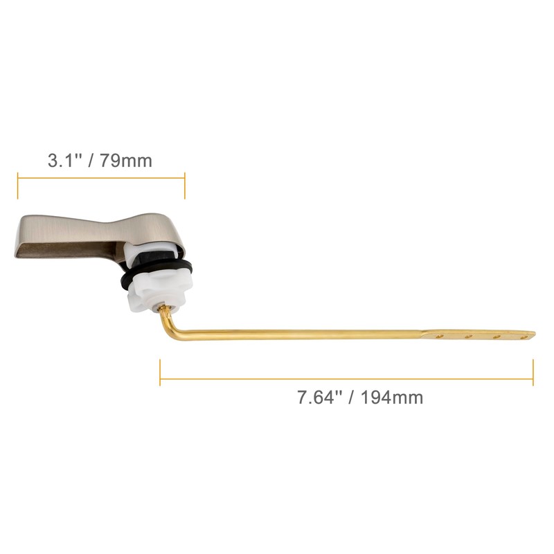 Hibbent Universal Metal Front Mount Toilet Handle Replacement Kit, Brass