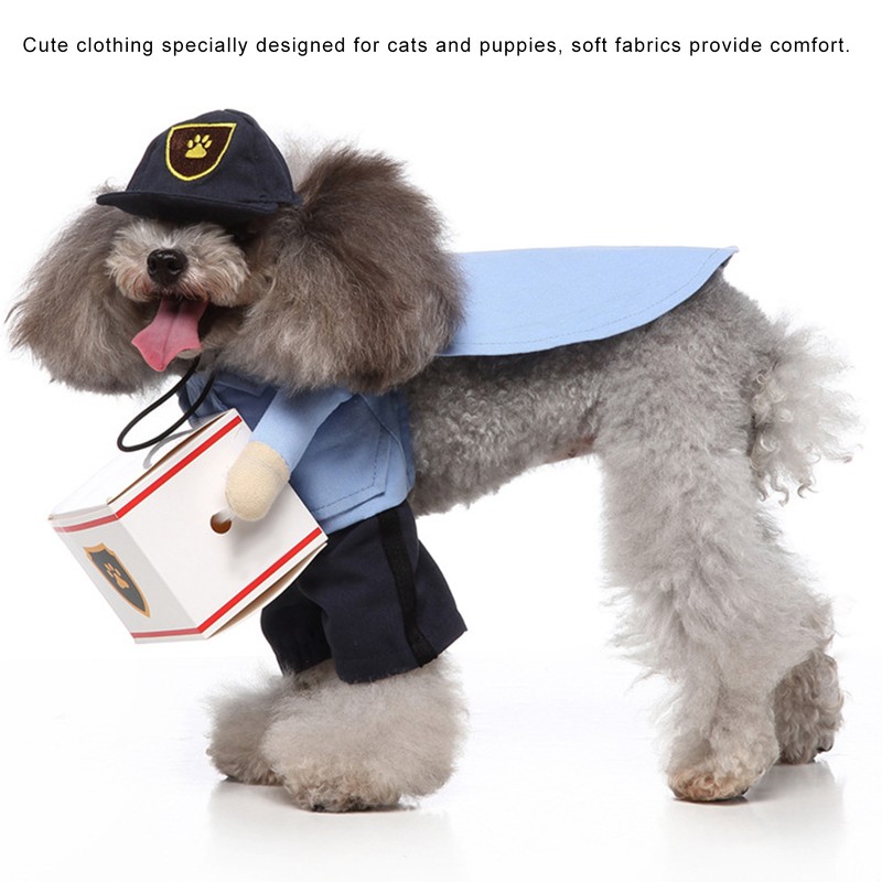 Pet Mail Carrier Costume Soft Funny Costumes Pet Suit with