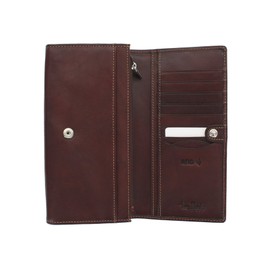 Tony Perotti Full Grain Leather Flap Over Purse with RFID Protection 1006_1 Brown