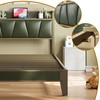 LIKIMIO Twin Bed Frame, Storage Headboard with Charging Station, Solid