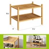 BMOSU 2-Tier Bamboo Small Shoe Rack Premium Stackable Shoe Shelf