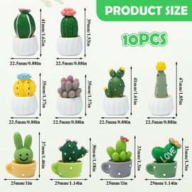 Neikafan Pack of 10 Car Decoration Interior Small Cactus Artificial Mini Cactus Decoration Car Artificial Potted Plants Car Accessories Interior Decoration for Car Dashboard Computer Table Office