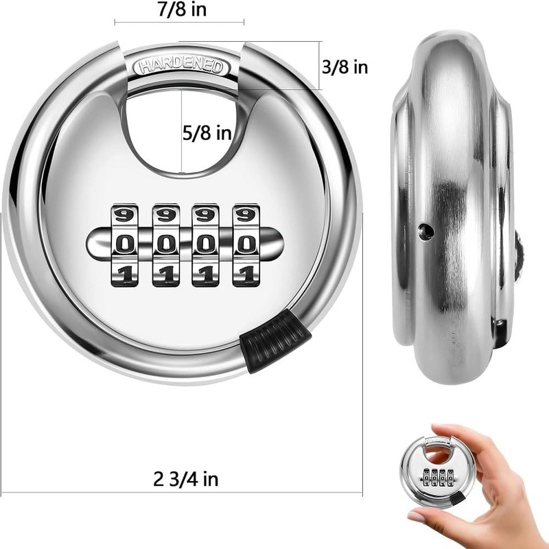 Fixinus Combination Lock Padlock with Combination Code Numbers 4 Digits
