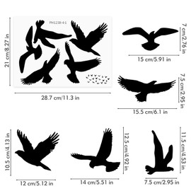 Lorzot 20 Pieces Bird Anti-Collision Window Stickers, Large Size Anti-Collision Window Stickers for Birds, Window Decals to Prevent Bird Strikes on Glass