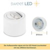 Sweet Led Surface-Mounted Spotlight Flat White Matt Aluminium Ceiling Spotlights