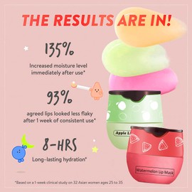 TITIMORE 2Pcs Bee Balm Lip Balm Honey Pot,Apple & Watermelon Lip Mask,Propolis Moisturizing Lip Sleeping Mask Reduces Lip Lines,Hydrating Prevention Dry and Cracked Lip