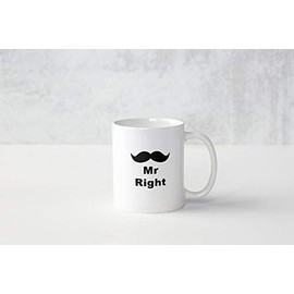 Mr Right Novelty Tea Coffee Mugs Cups Perfect for Valentines Day Weddings Birthdays Gifts or Anniversary Celebrations
