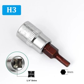 Juttzzei Hexagon Socket Bit Set 1/4 Inch x Hexagon Socket Bit 3 mm, High-Quality CV Steel Bit Insert 3 mm Allen Nut Set with 1.5 Inch Length for Torque, Ratchets, Impact Drills