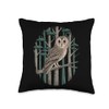 Wise Owl Perched In Mystical Forest Throw Pillow
