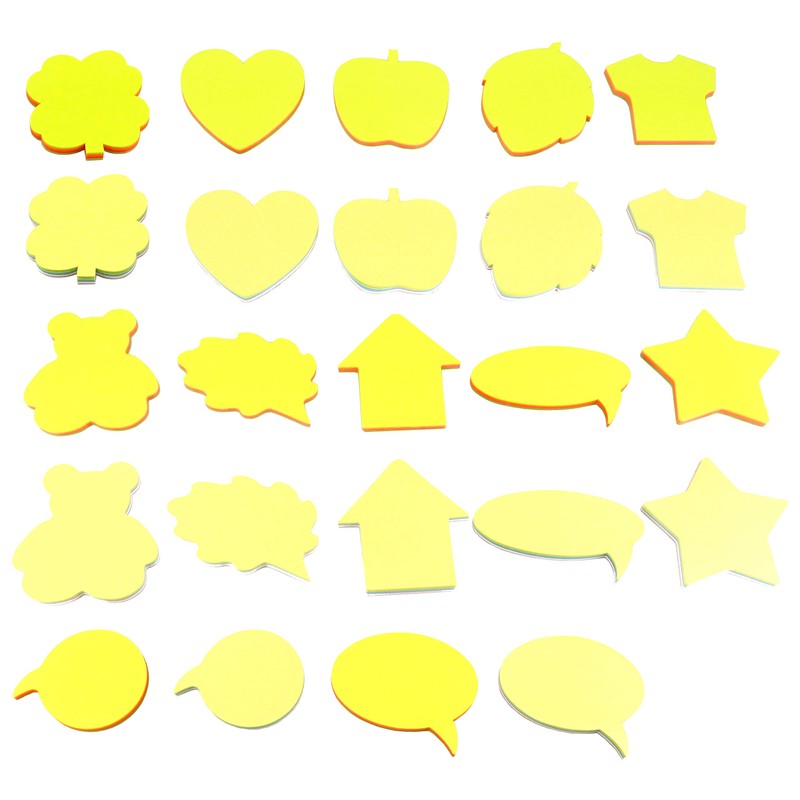 4A Shapes Sticky Notes,50 Sheets Neon Assorted and 50 Sheets
