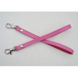 2 Pieces Genuine Leather Wrist Strap for Wallet Clutch Wristlet Purse Keys Keychain Pouch (hot pink)