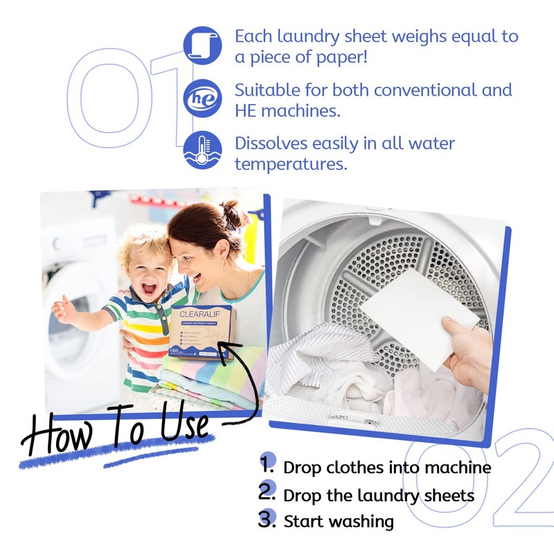Laundry Detergent Sheets Up to 320 Loads, Fresh Linen -