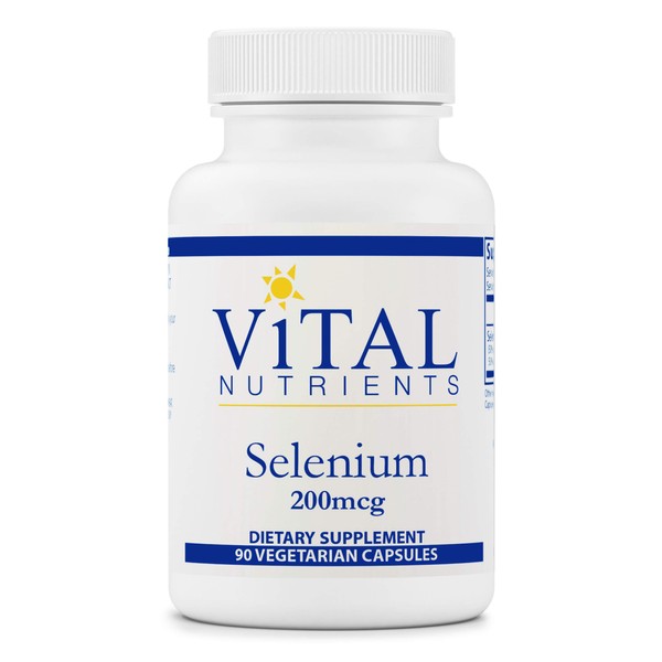 Vital Nutrients - Selenium - Powerful Antioxidant Support - 90 Vegetarian Capsules per Bottle - 200 mcg
