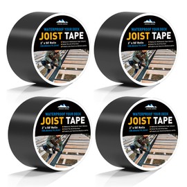 Amazing Works Joist Tape for Decking - Heavy Duty Joist Tape, 2 x 50' Waterproof & Weatherproof Deck Flashing Tape Protects The Top of The Joist, Beam from Moisture and Rot (2" x 50', 4 Pack)