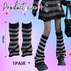 GlamRays Leg Warmers Y2k, Kawaii Black Grey Cute Leg Warmers,