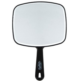 ForPro Professional Collection ForPro Professional Collection Premium Hand Mirror with Handle, 6.3" W x 9.6" L, Multi-Purpose Handheld Mirror with Distortion-Free Reflection, Black