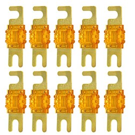ZOOKOTO 10 Pack MANL ANL Fuse 20A 30A 40A 50A 60A 80A 100A 150A Mini ANL Fuse (Gold, 40A)